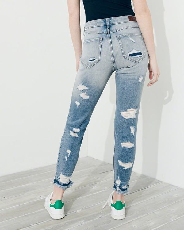 Jeans Hollister Donna Vintage Stretch Alte-Rise Crop Super Skinny Rosse Italia (223HVPZN)
